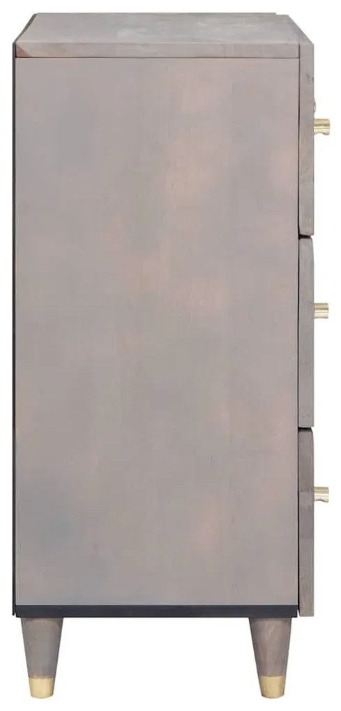 Széf fiókkal 2 pcs Szürke 60 x 33.5 x 75 cm Tömör mangófa