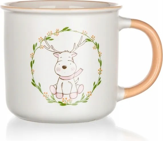 Kerámia bögre Rénszarvas világos pasztell 400 ml