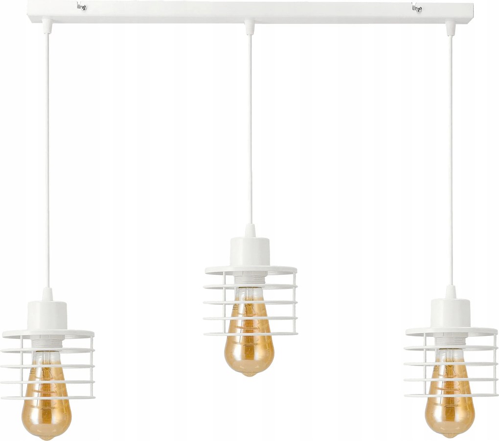 Függő lámpa Csillár Plafon Rugó Fehér 3xE27
