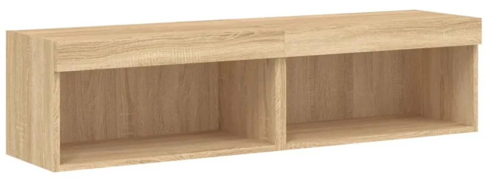 2 db sonoma tölgy színű TV-szekrény LED-ekkel 60x30x30 cm