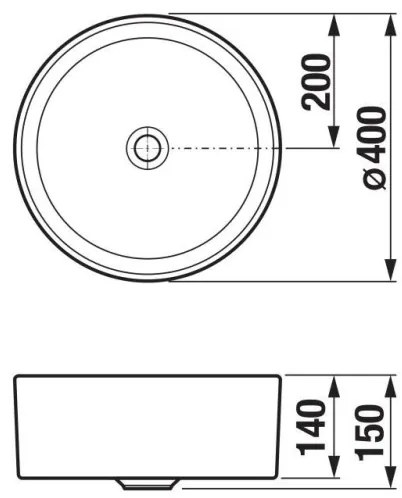 JIKA H8184200001121 - CUBITO 40 cm kerámia mosdó, fehér, pultba szerelhető