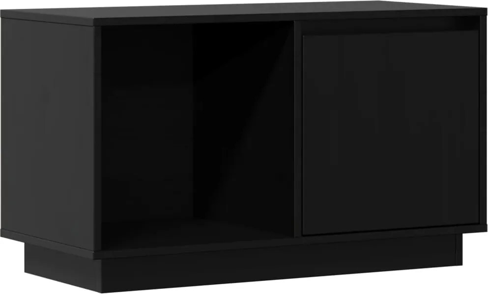 vidaXL fekete tömör fenyőfa TV-szekrény 74x35x44 cm
