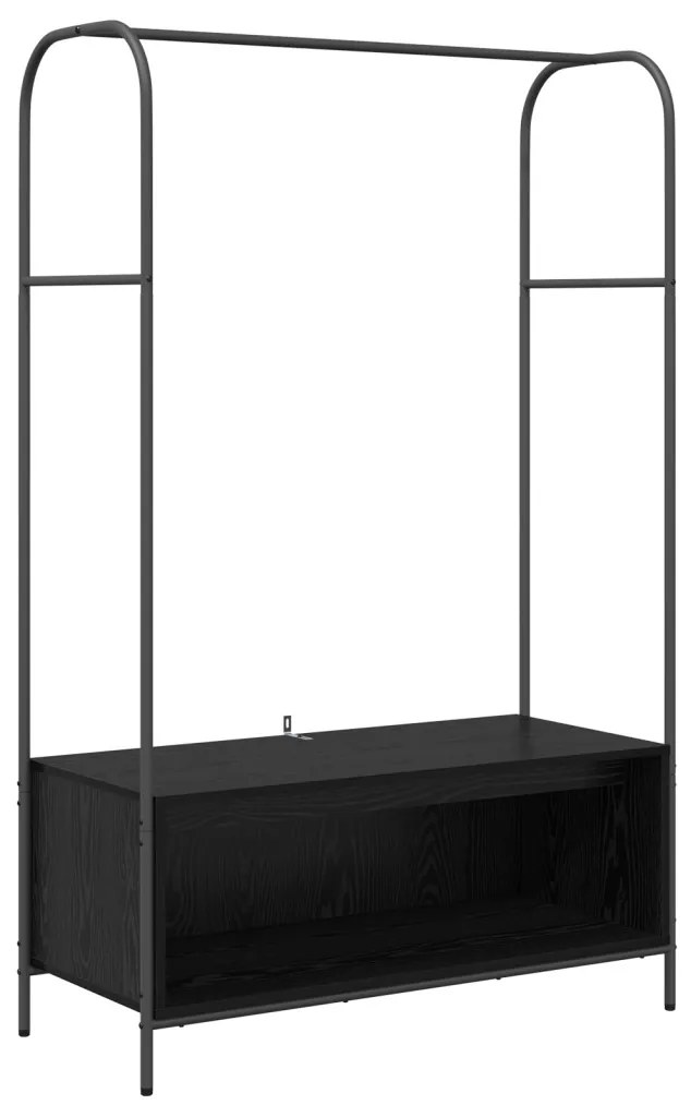 Ruhatartó polcokkal fekete tölgy 100x44x160 cm