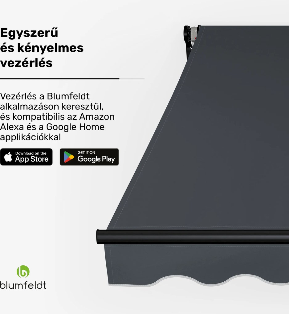 Blumfeldt CloudShade Napernyő, Okos vezérlés, UV-védelem, Fali rögzítés