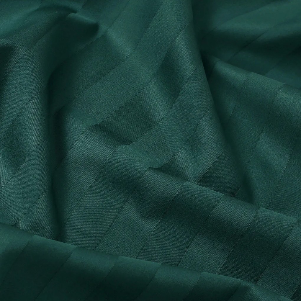 Goldea ovális ünnepi damaszt terítő - sötétzöld csíkos 140 x 220 cm