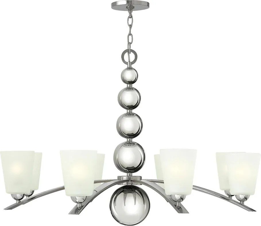 ELSTEAD HK-ZELDA8-PN ZELDA Glamour Csillár Fehér, Festett nikkelfény E27 IP20