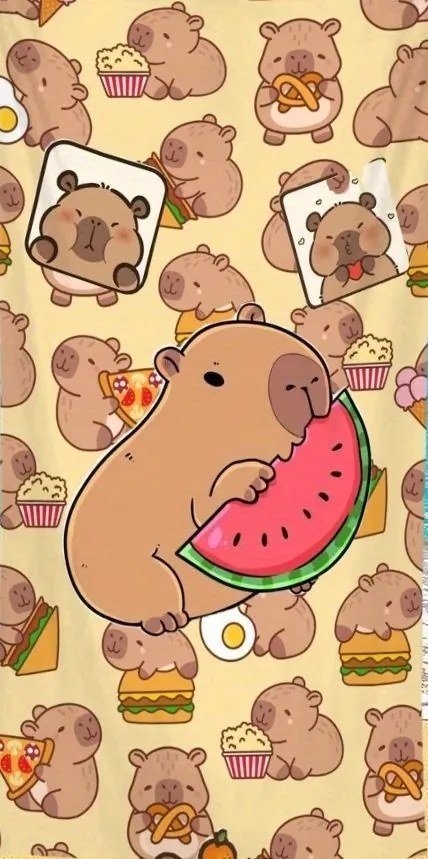 Vicces Törölköző Kapibara Görögdinnye Strandtörölköző Kapibara 70x150