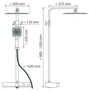 Schütte 60530 - OCEAN termosztátos zuhanyszett, fényes króm