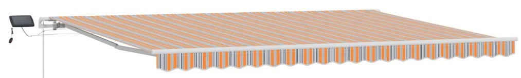 Kézi Behúzható Napellenző LED Többszínű Csíkkal 500x300 cm