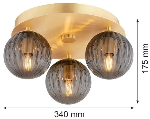 Argon 6308 - Mennyezeti lámpa PALOMA 3xE14/7W/230V arany/fekete