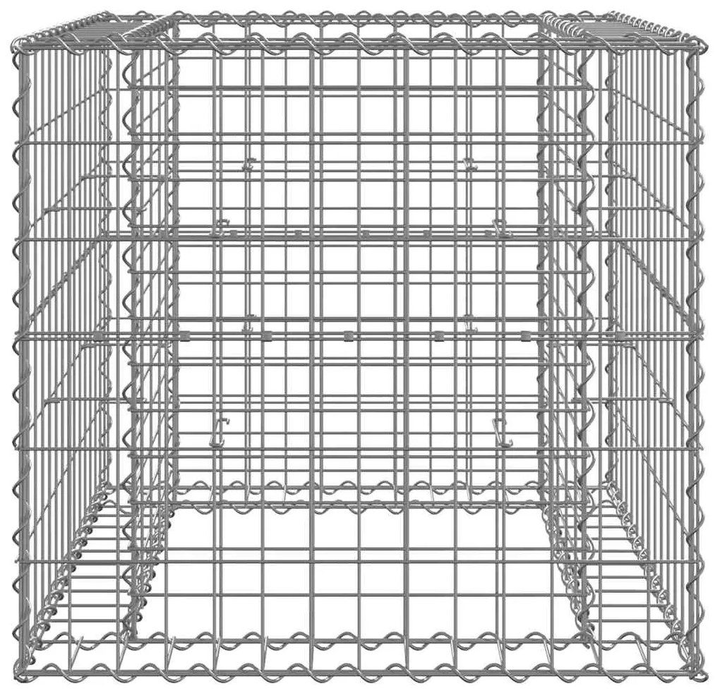 ezüst horganyzott vas gabion kosár 70 x 70 x 65 cm