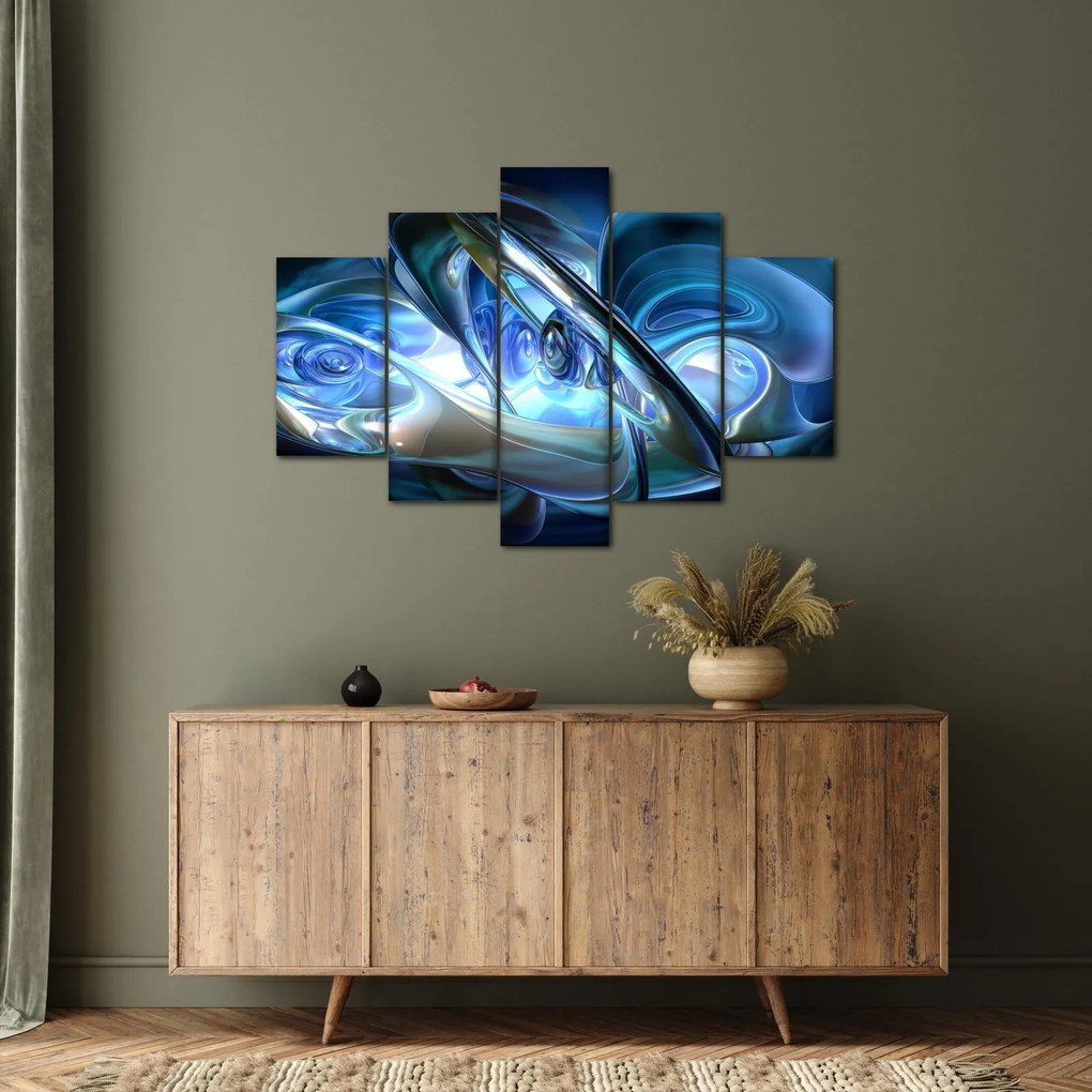 Kék fraktálos kép (150x105 cm)