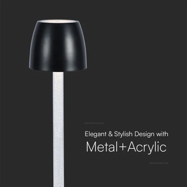 LED Dimmelhető újratölthető asztali lámpa LED/3W/5V 3000K fekete