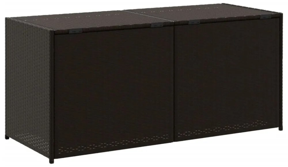 barna polyrattan kerti tárolóláda 283 L