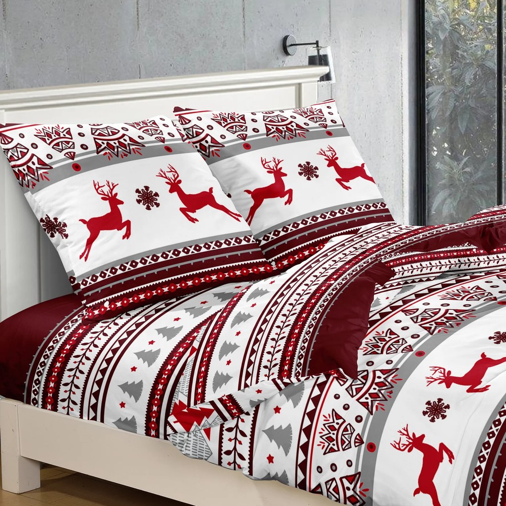 SZARVAS ÉS HÓPEHELY piros mikroszálas ágyneműhuzat
