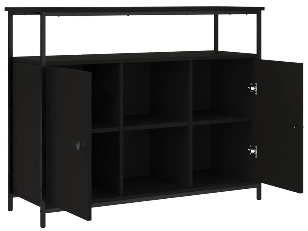 fekete szerelt fa tálalószekrény 100 x 35 x 80 cm