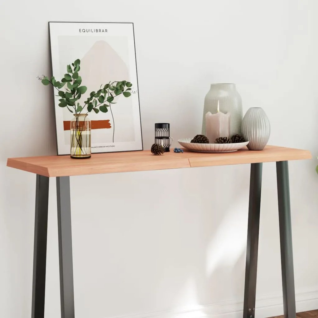 világosbarna asztallap 120x40x(2-4)cm kezelt tömör élőszegélyes