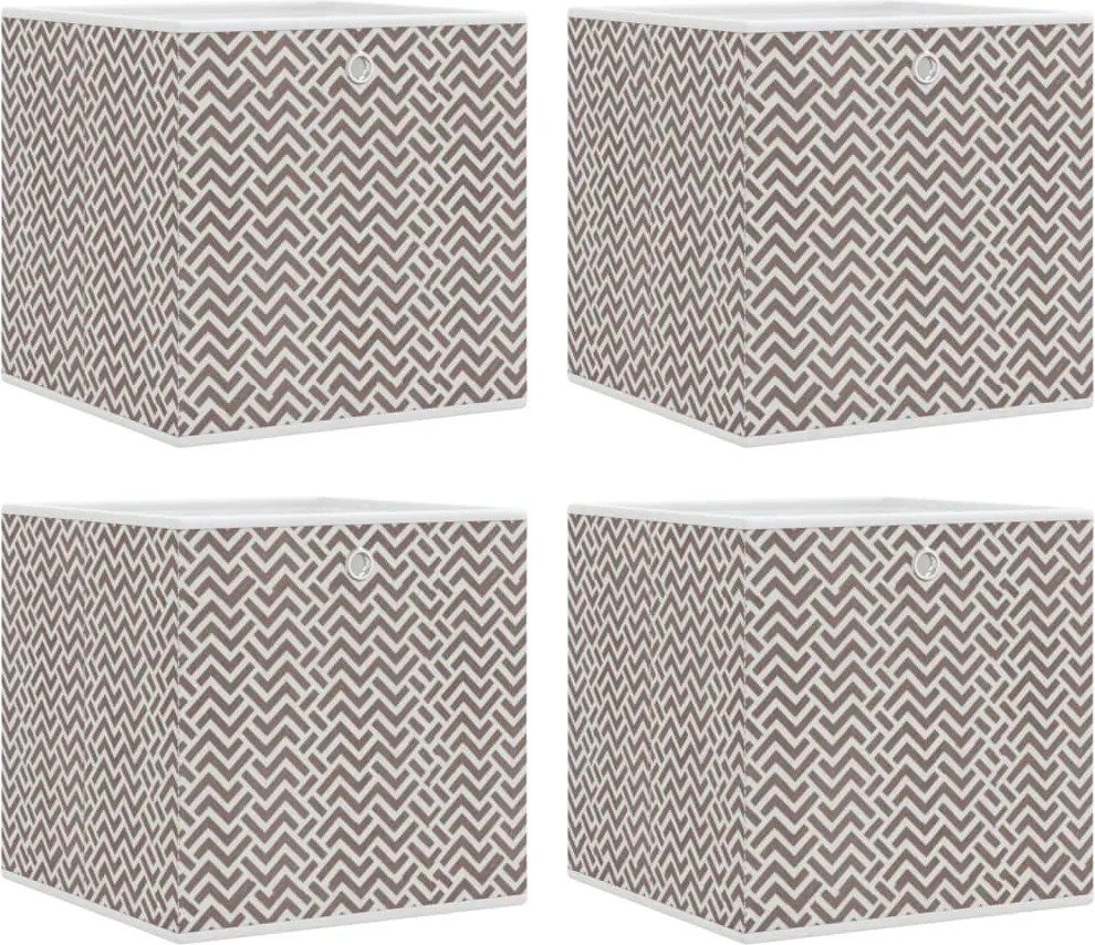 vidaXL 4db barna nem szőtt szövet összecsukható tárolódoboz 32x32x32cm