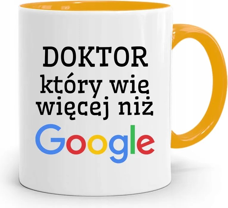 Sárga Bögre Orvosnak A Doktor Többet Tud, Mint fényképes nyomattal