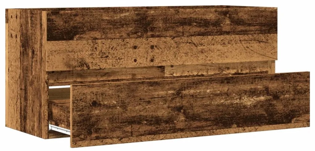 antik fa színű szerelt fa mosdószekrény 100 x 38,5 x 45 cm