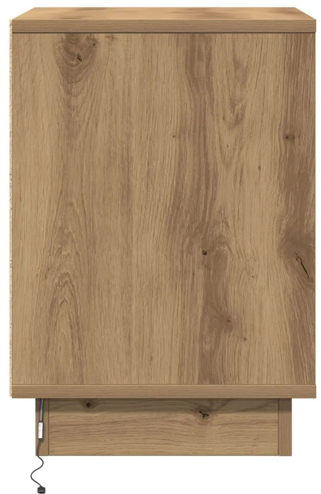 Éjjeli Szekrények LED világítással 2 db Kézműves tölgy 39x34.5x50 cm