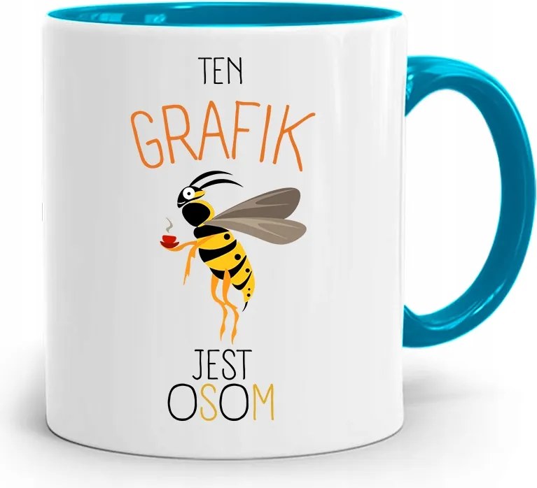 Kék Bögre Grafika Ez A Grafika Egy Darázs nyomtatott fényképpel