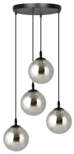 Csillár zsinóron COSMO 4xE14/10W/230V átm. 40 cm fekete/szürke