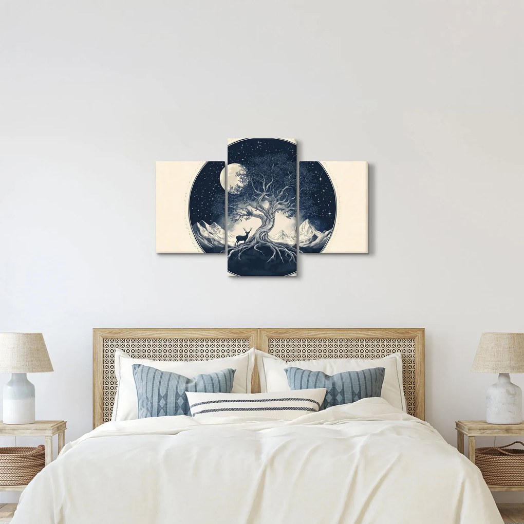 Kép – Mágikus fa szarvassal I. (90x60 cm)