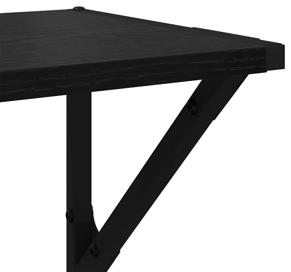 vidaXL Falpolcok 2 pcs Fekete tölgy 60 x 25 x 25,5 cm Faanyag