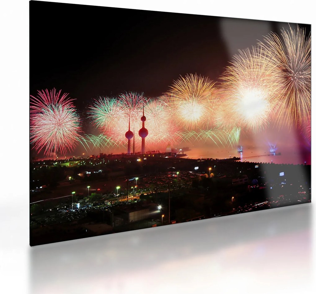 Tűzijáték képe (üvegen) (70x50 cm)