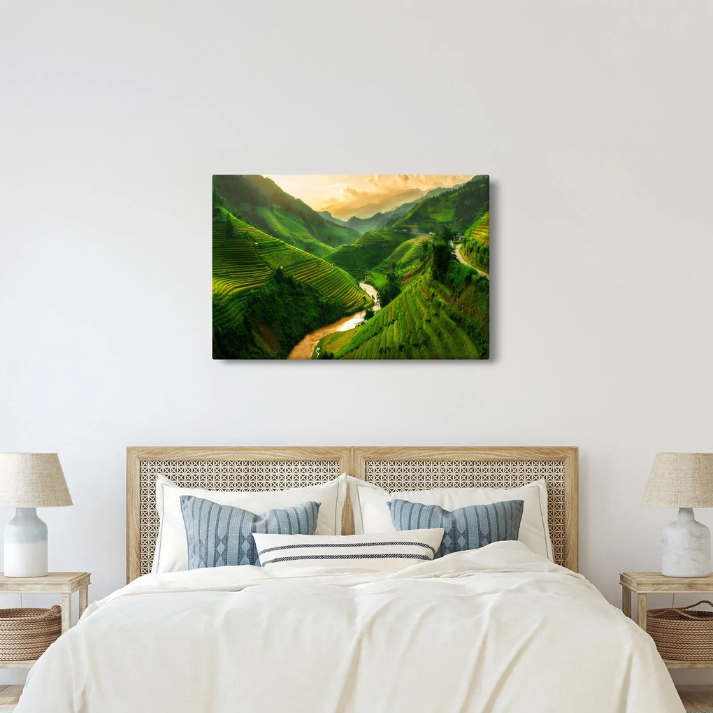 Kép - Mu Cang Chai rizsteraszok (90x60 cm)