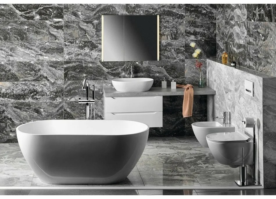 GEDY 783213 Állvány WC-papír tartóval és WCkefével, szögletes, sárgaréz