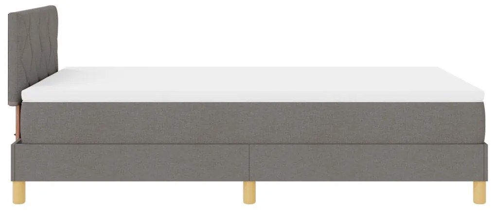 vidaXL LED Box Spring Ágy matracmal Tópszínű 120 x 200 cm szövet