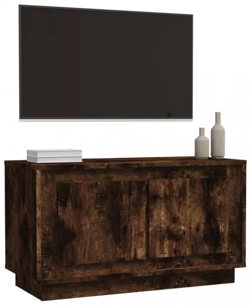 füstös tölgy színű szerelt fa TV-szekrény 80x35x45 cm