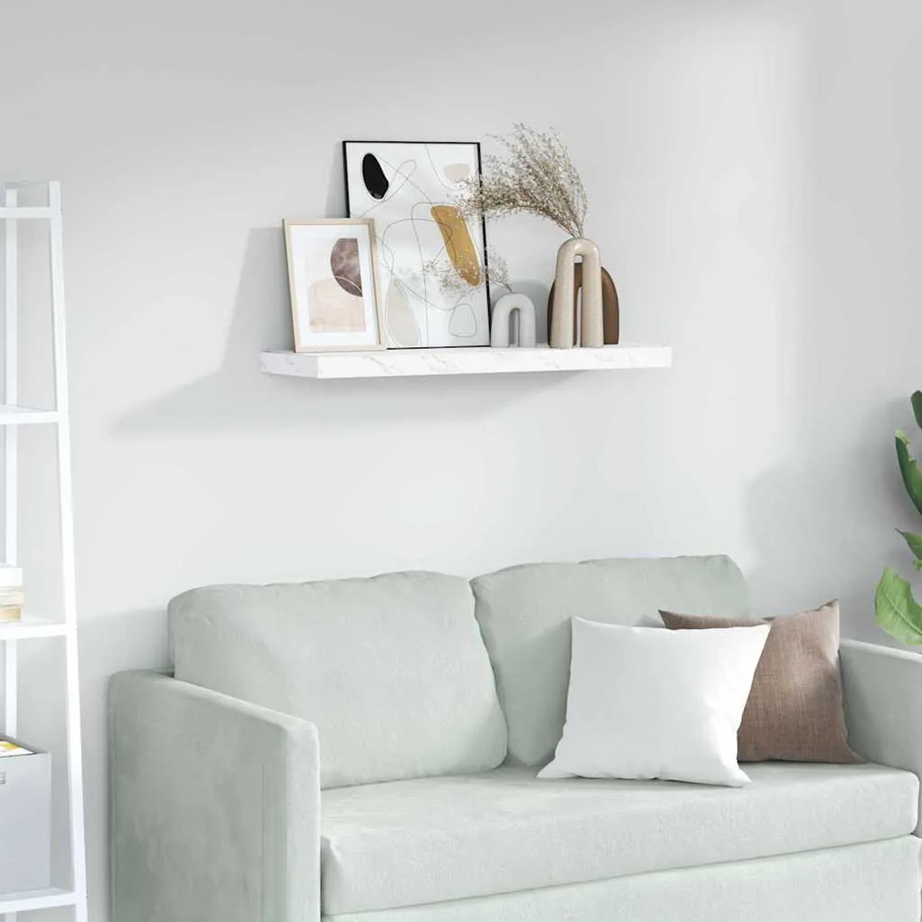 Falpolc Falra szerelhető Fehér márvány 80 x 23,5 x 4 cm Faanyag