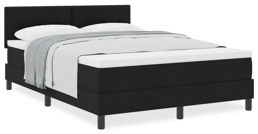 Box Spring Ágy Matraccal Fekete 140x200 cm Szövet