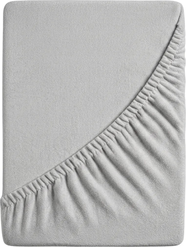 Frottír világosszürke lepedő EXCLUSIVE 180x200 cm