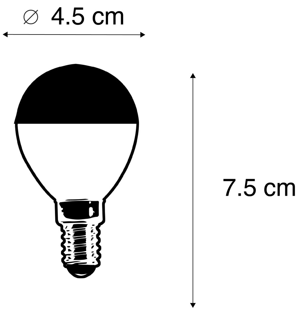 5 db E14-es dimmelhető LED izzószál izzó szett P45 fekete 300 lm 2700 K