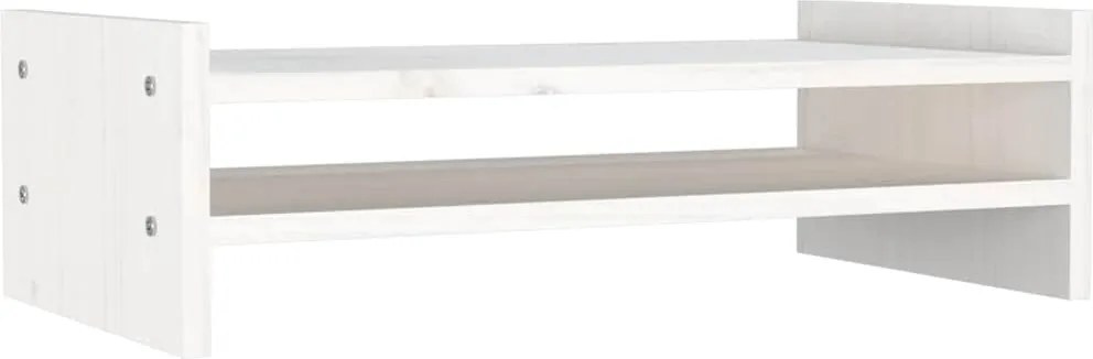 vidaXL fehér tömör fenyőfa monitorállvány 50x27x15 cm