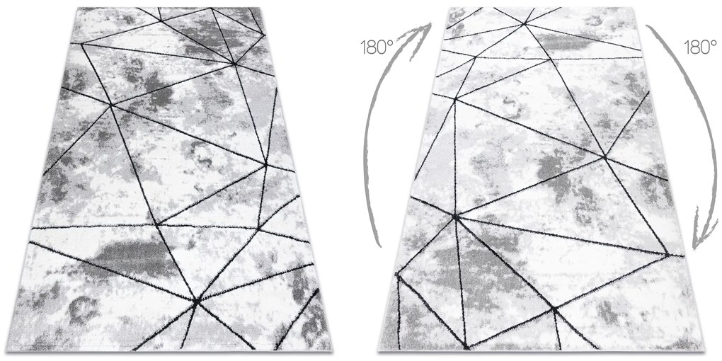 Modern COZY szőnyeg Polygons, Geometriai, háromszögek - Structural két szintű gyapjú szürke