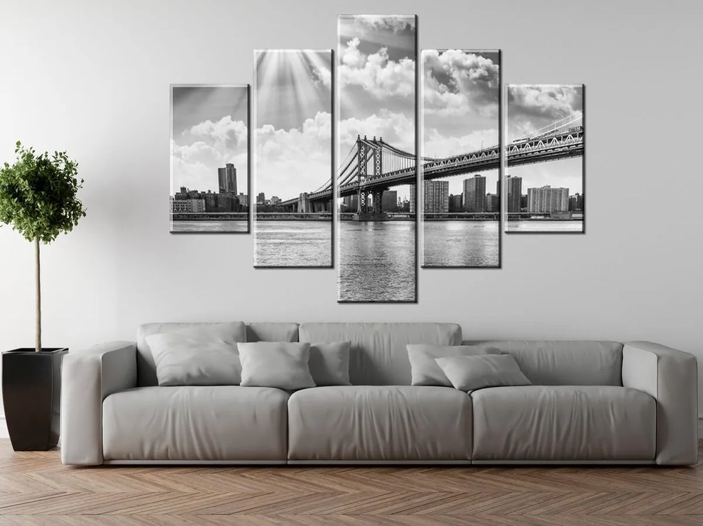 Gario Vászonkép Brooklyn New York - 5 részes Méret: 125 x 70 cm
