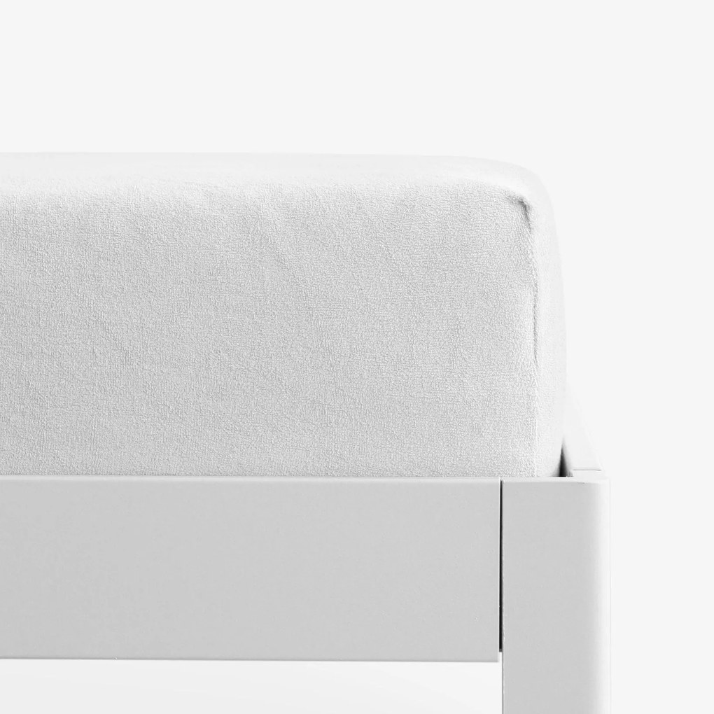 Goldea gumis nem áteresztő frottír lepedő - fehér 90 x 200 cm