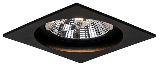 6 db beépíthető, állítható, fekete szögletes spotlámpa szett - Chuck 111