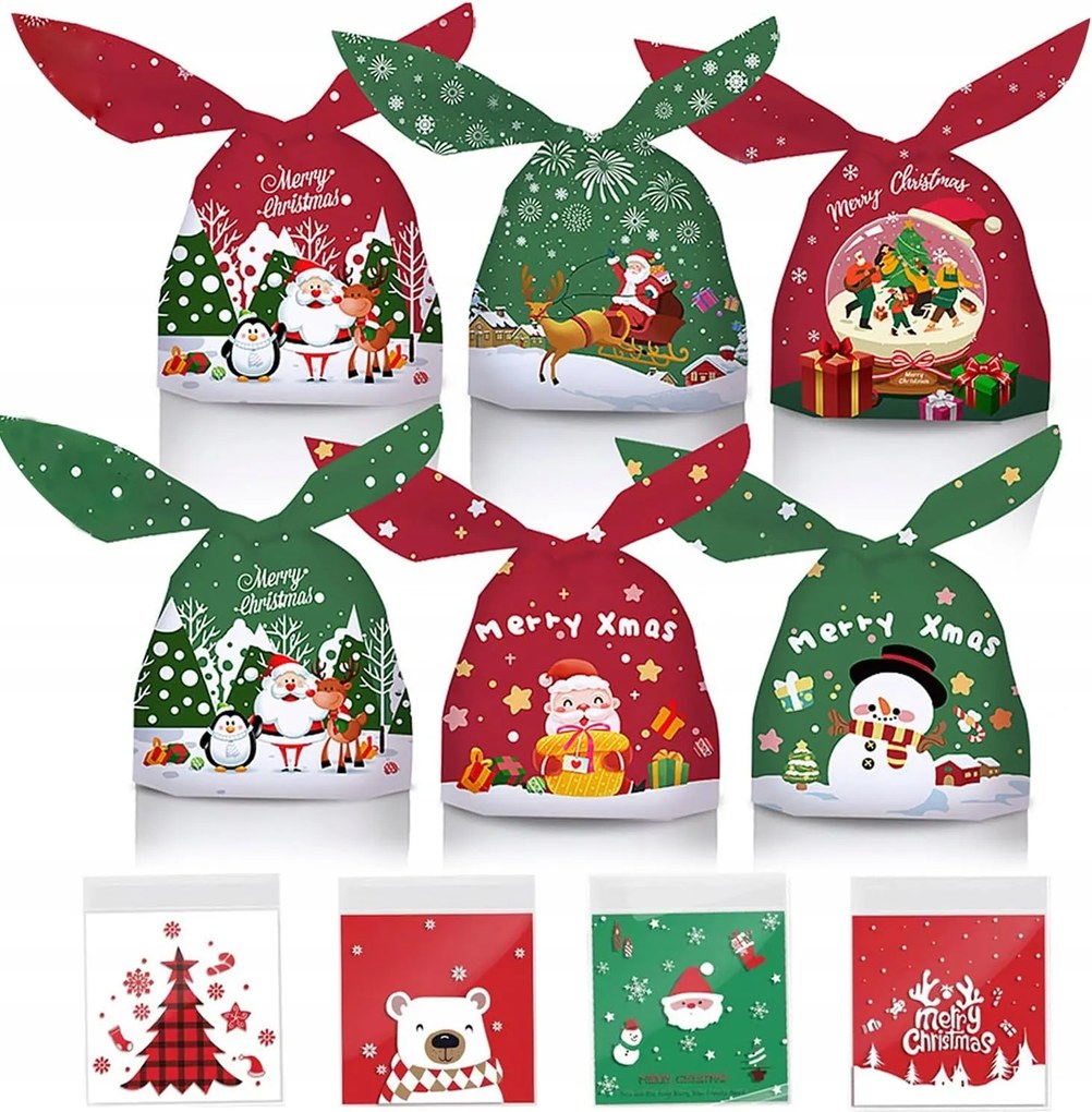 Műanyag tasakok édességekhez cukorka karácsonyi sütemények