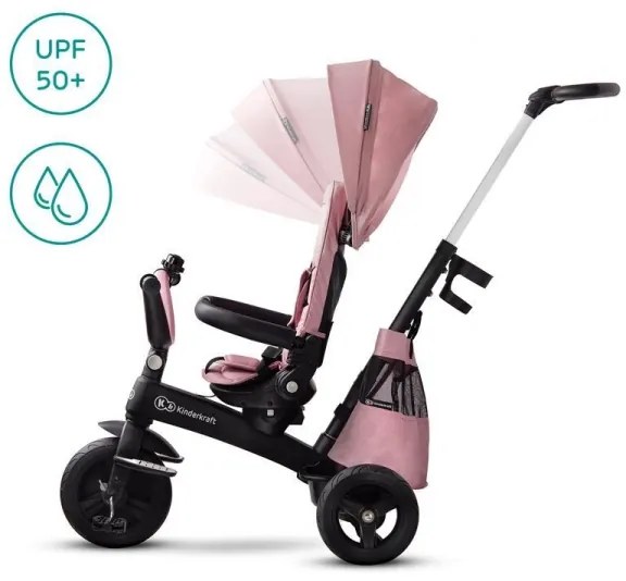 KINDERKRAFT - Gyermek tricikli 5v1 EASYTWIST rózsaszín/fekete