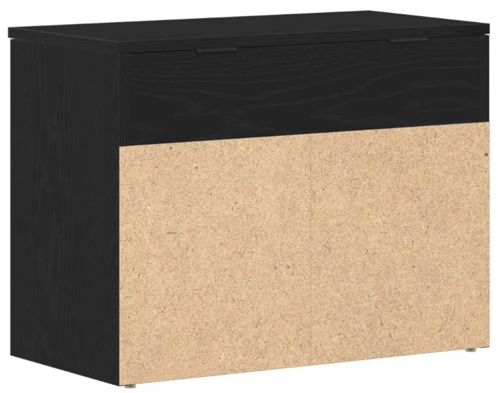 vidaXL Ülőpad Fekete Tölgy 60x30x45 cm Műanyag