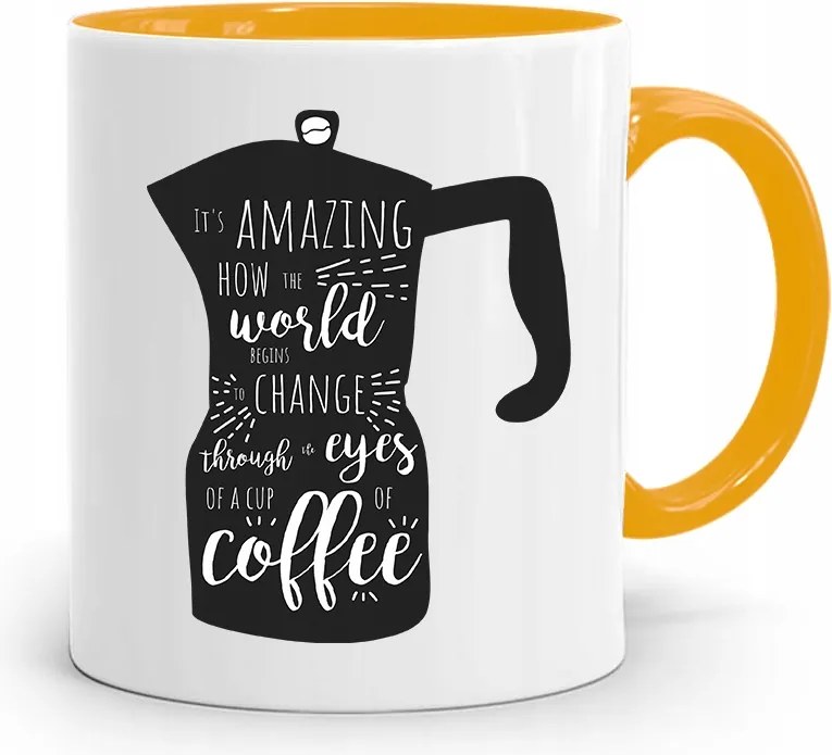 Barista Kávézó Bögre Sárga Ajándék fényképes nyomtatással