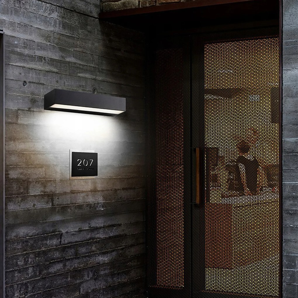 LED-es homlokzati fali lámpa kültéri fali lámpa IP65 18W 30cm Fehér Hideg