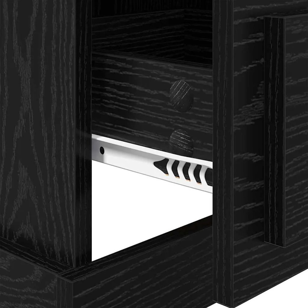 Éjjeliszekrény fiókkal Fekete tölgy 39 x 39 x 67,5 cm Faanyag