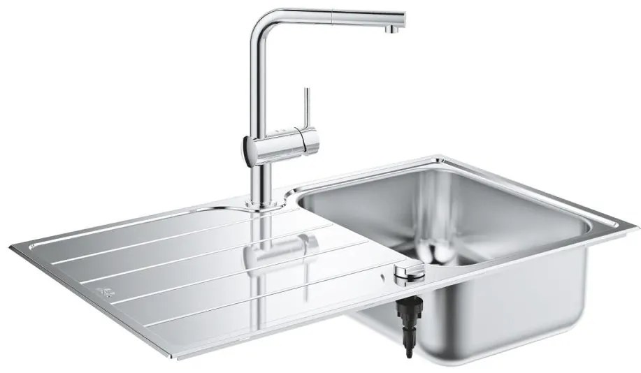 GROHE 31573SD1 - Konyhai mosogató szett K500 csepegtetővel és A csapteleppel, 86×50 cm, rozsdamentes acél